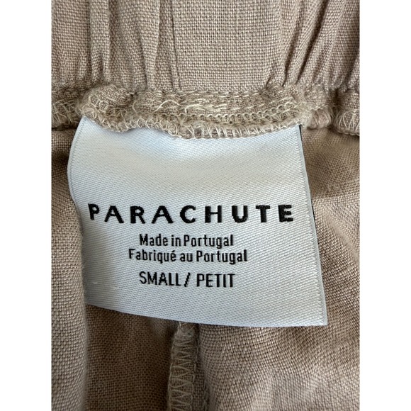 Parachute Linen Jogger Pants Womens S Beige Minimalist Lounge Coastal Summer - Picture 4 of 9